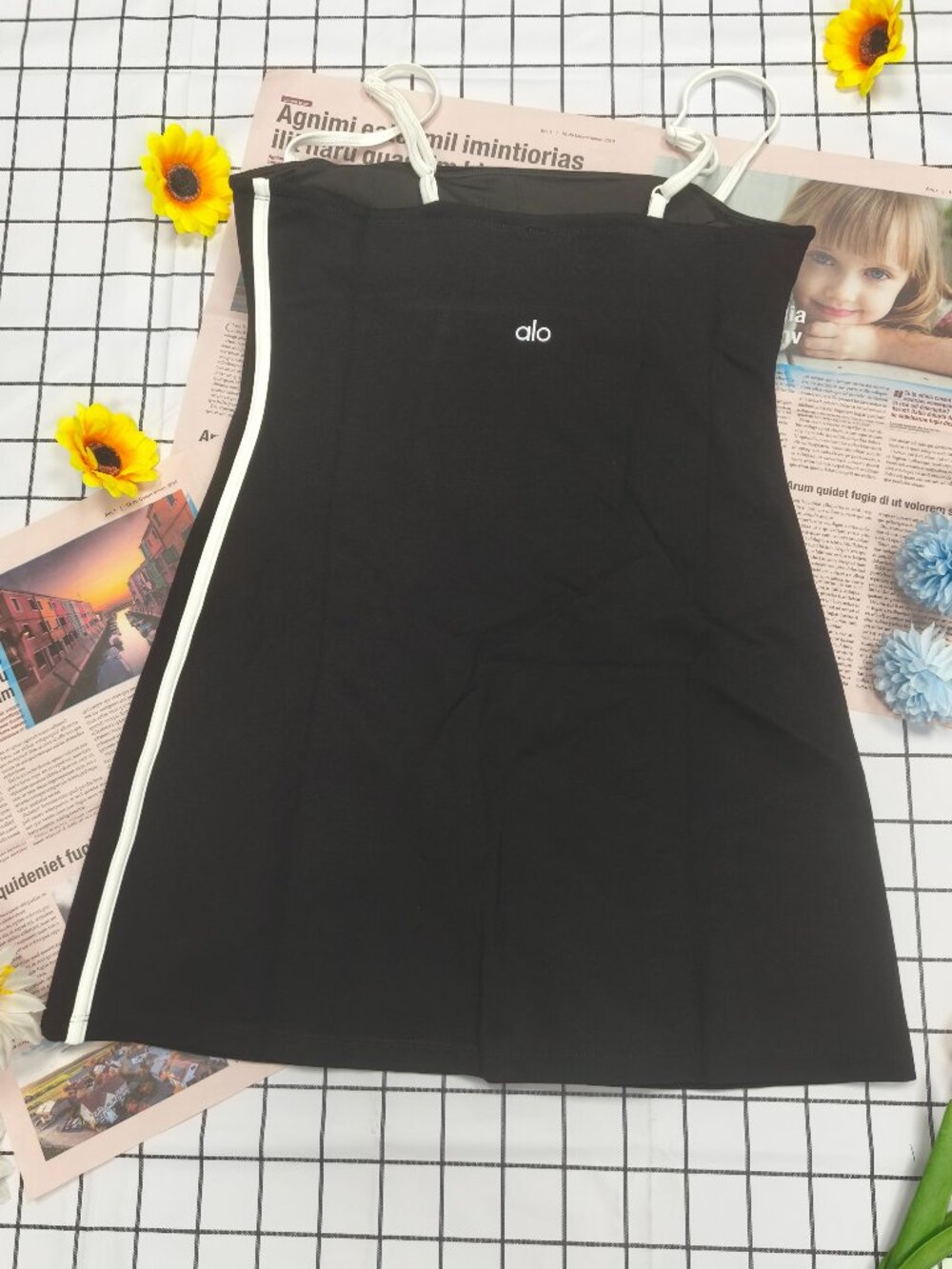 ALO Yoga Black/White Dress💋Summer Weekend Sporty Dress Easy Outfit🎾Brand New - Picture 3 of 8